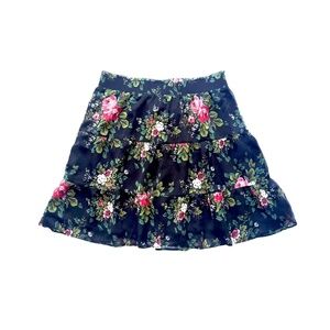 LOFT Cottagecore Romantic Roses Floral Print Skirt